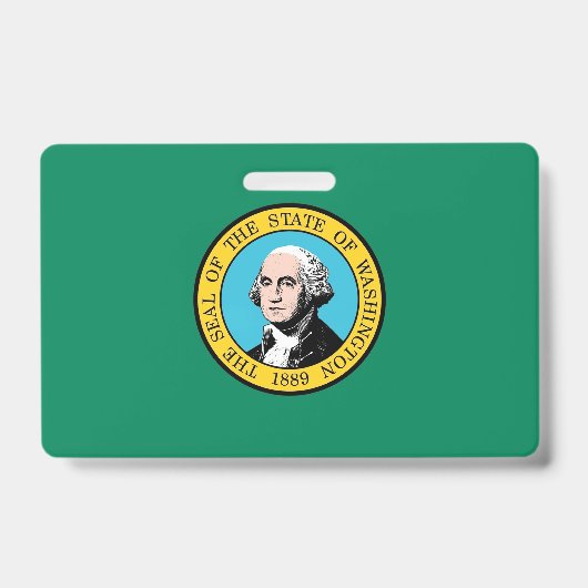 Naam Badge met vlag van Washington State, Verenigd (Voorzijde)