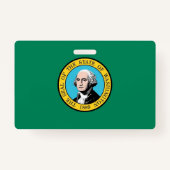 Naam Badge met vlag van Washington State, Verenigd (Achterkant)
