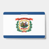 Naam Badge met vlag van West Virginia State, Veren (Achterkant)