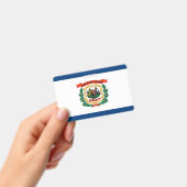 Naam Badge met vlag van West Virginia State, Veren (Handheld)