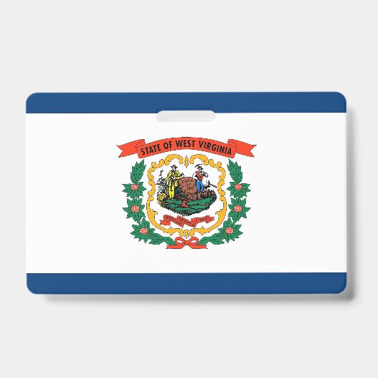 Naam Badge met vlag van West Virginia State, Veren (Voorzijde)