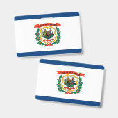 Naam Badge met vlag van West Virginia State, Veren (Voor- en achterkant)