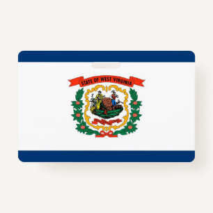 Naam Badge met vlag van West Virginia State, Veren