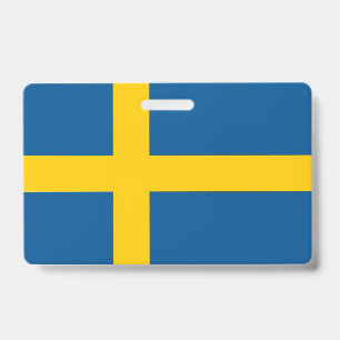 Naam Badge met vlag van Zweden