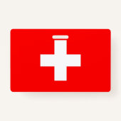 Naam Badge met vlag van Zwitserland (Achterkant)