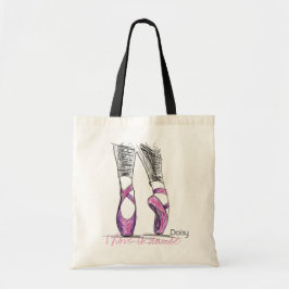 Naam Ballerina Silhouette Ballet Klasse Tote Bag