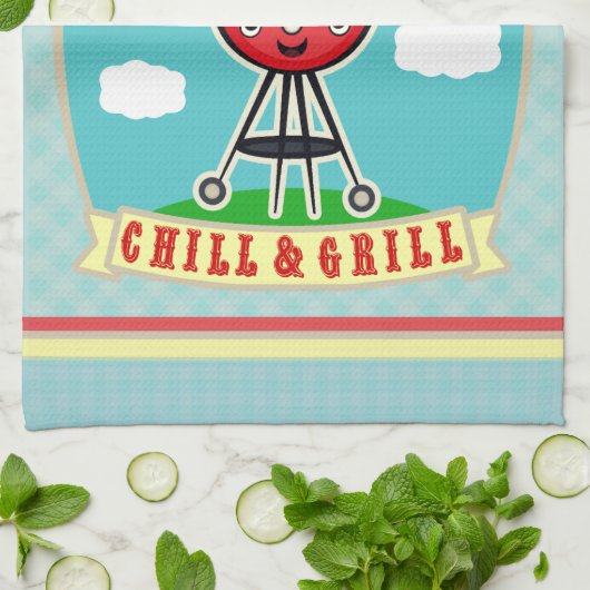 naam Barbeque BBQ Handdoek (Gevouwen)