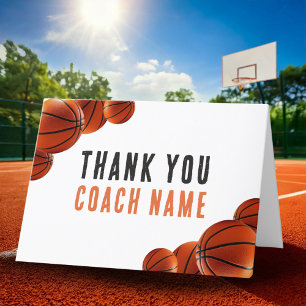Naam basketbalcoach bedankkaart