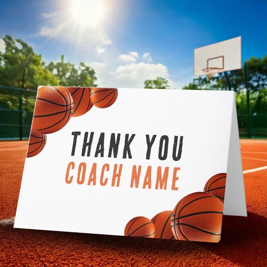 Naam basketbalcoach  bedankkaart