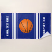 Naam Basketball Player Team Naam Aangepaste kleur Strandlaken (Voorkant)