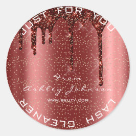 Naam Beauty Lashes Bourgogne Gouden Lashes Cleaner Ronde Sticker