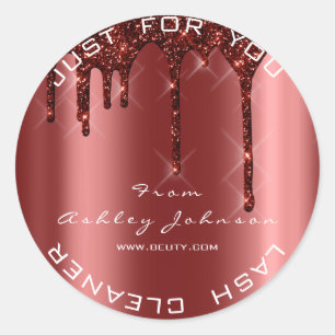 Naam Beauty Lashes Burgundy Drips Lashes Cleaner Ronde Sticker