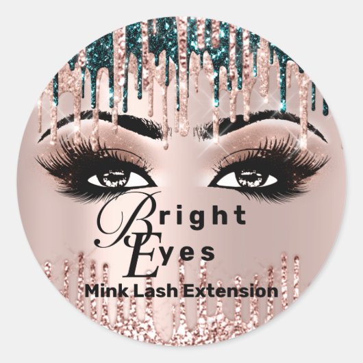 Naam Beauty Lashes Drift Pink Gold Lashes Luxury Ronde Sticker (Voorkant)
