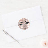 Naam Beauty Lashes Drift roze groene Lashes Cleane Ronde Sticker (Envelop)
