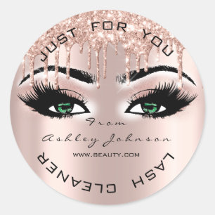 Naam Beauty Lashes Drift roze groene Lashes Cleane Ronde Sticker