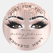Naam Beauty Lashes Drivers Roze Gold Lashes Cleane Ronde Sticker (Voorkant)
