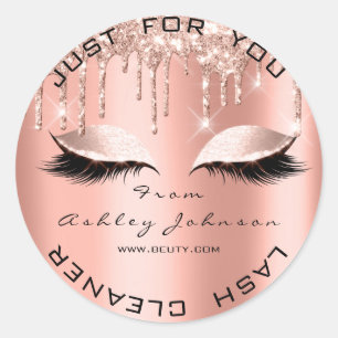 Naam Beauty Lshes bestuurt Coral Gold Lashes Clean Ronde Sticker