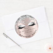 Naam Beauty Lshes Drift Roos Grey Lashes Confetti Ronde Sticker (Envelop)