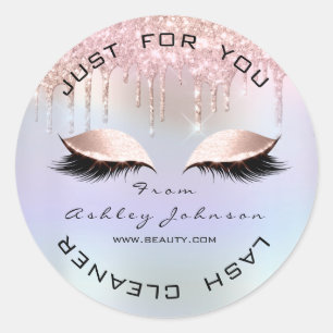 Naam Beauty Lshes Drips Holografen Cleaner Ronde Sticker