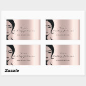 Naam Beauty Lshes Drips Pink Gold Lashes  Rechthoekige Sticker (Vel)