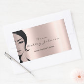 Naam Beauty Lshes Drips Pink Gold Lashes  Rechthoekige Sticker (Envelop)