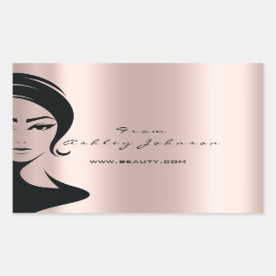 Naam Beauty Lshes Drips Pink Gold Lashes  Rechthoekige Sticker