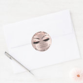 Naam Beauty Lshes Drivers Roze Brows Lashes Social Ronde Sticker (Envelop)