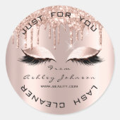 Naam Beauty Lshes Drivers Roze Gold Lashes Cleaner Ronde Sticker (Voorkant)