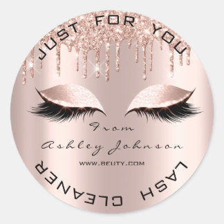Naam Beauty Lshes Drivers Roze Gold Lashes Cleaner Ronde Sticker