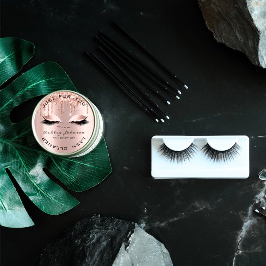 Naam Beauty Lshes Drivers Roze Gold Lashes Cleaner Ronde Sticker