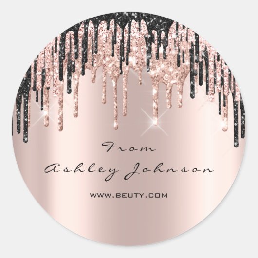 Naam Beauty Roos Black Drids Web Hartelijk dank Ronde Sticker (Voorkant)