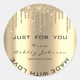 Naam Beauty Salon Drift Gold made with Love Ronde Sticker