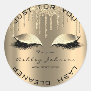 Naam Beauty Salon Drift Sepia Gold Lashes Cleaner Ronde Sticker