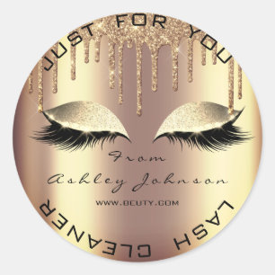 Naam Beauty Salon Drips Honey Gold Lashes Cleaner Ronde Sticker
