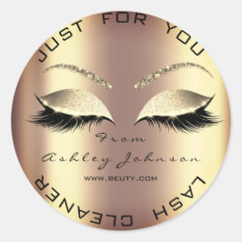 Naam Beauty Salon Glitter Honey Gold Lash Cleaner Ronde Sticker