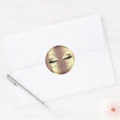 Naam Beauty Salon Glitter Honey Gold Lash Cleaner Ronde Sticker (Envelop)