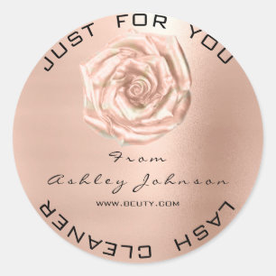 Naam Beauty Salon Roos Pink Gold Lash Cleaner Ronde Sticker