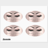 Naam Bedankt Beauty Glitter Lash Makeup Artist Ovale Sticker (Vel)