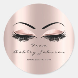 Naam Bedankt Beauty Glitter Lash Makeup Artist Ronde Sticker