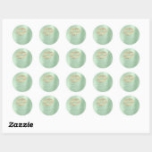Naam Bedankt Metal Kiss Gold Mint Green Makeup Ronde Sticker (Vel)