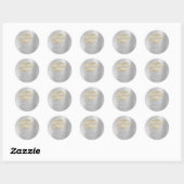 Naam Bedankt Metal Kiss Gold Silver Grey Makeup Ronde Sticker (Vel)