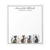 Naam & Bedrijf Gepersonaliseerde Rij van Zwarte Ka Notitieblok (Voorkant)