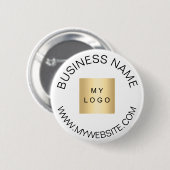 Naam bedrijf logo website merkkleur ronde button 5,7 cm (Voorkant /achterkant)