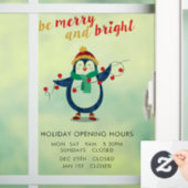 Naam Bedrijfs Kantoor Kerst Openingsuren Raamsticker (Huis)