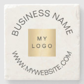 Naam bedrijfslogo website merk kleur stenen onderzetter (Voorkant)