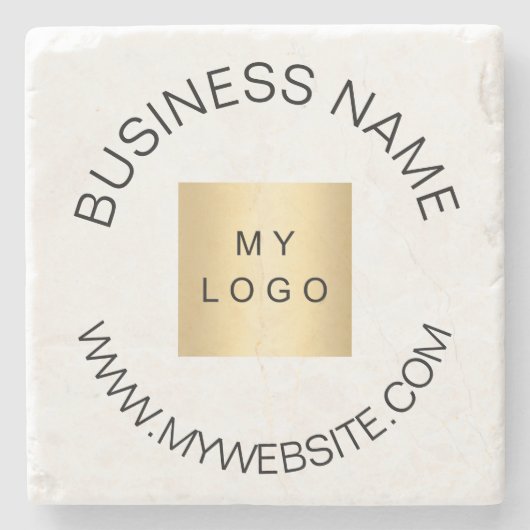 Naam bedrijfslogo website merk kleur stenen onderzetter (Voorkant)