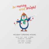 Naam Bedrijfsnaam Kantoor Kerst Openingsuren Raamsticker (Vel)