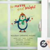 Naam Bedrijfsnaam Kantoor Kerst Openingsuren Toevo Raamsticker (Huis)