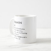 Naam Benjamin, Bewerkbare naam, Aangepaste naam Koffiemok (Voorkant links)