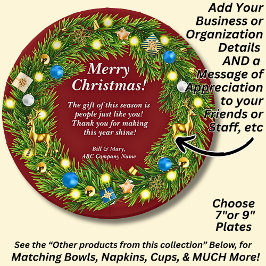 Naam Bericht, Bedrijf Business Kantoor Christmas 7 Papieren Bordje